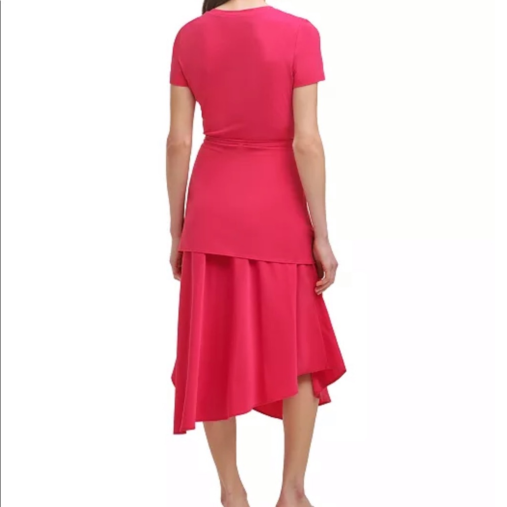 Karl Lagerfeld Paris Pink Tie Waist Dress - Picture 3 of 5